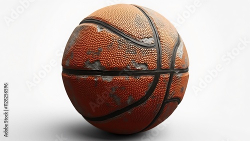 Vintage Distressed Basketball, Worn Leather Texture, Soft Focus, Nostalgic Sports Memorabilia photo