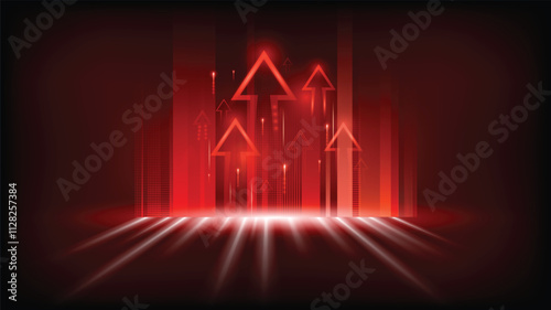 Abstract red speed background gradient design with geometric composition.Futuristic minimal pattern place for text or message.Trendy and modern Cool banner design template.