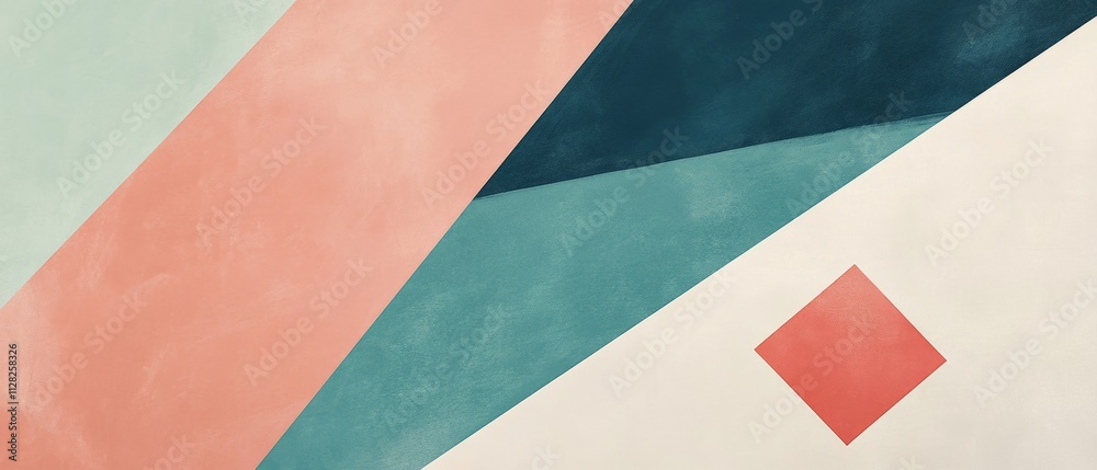Fototapeta premium Abstract Geometric Pattern with Soft Pastel Colors - Modern Art Background Perfect for Design, Decor, and Creative Projects