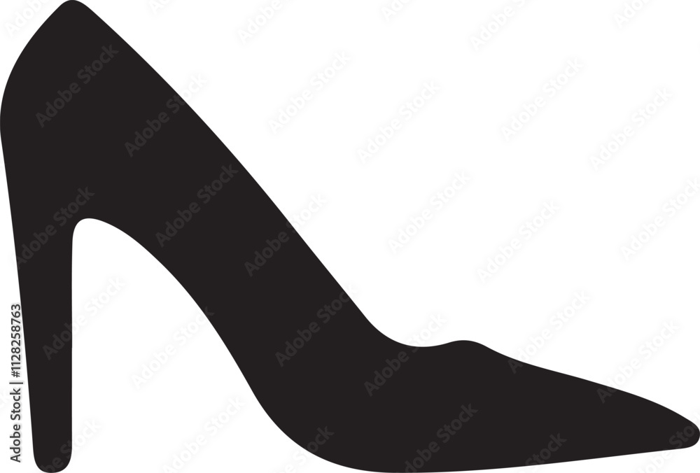 black heel shoes, high heels icon silhouette vector style with white background black heel shoes, high heels icon silhouette vector style with white background