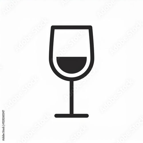 wine glass black linear outline icon isolated Generated image