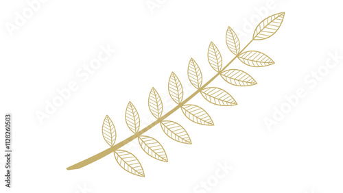 Vector illustration of gold leaves, with a shiny sheen that creates an elegant and luxurious impression. Symbolizing happiness, peace and hope for religious people celebrating the New Year moment
