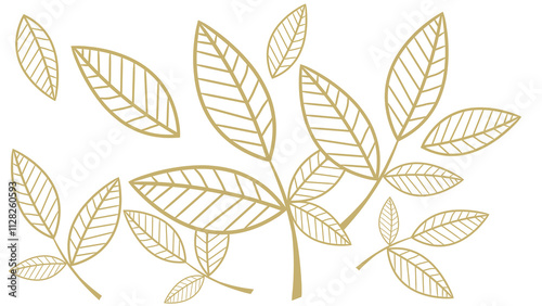 Vector illustration of gold leaves, with a shiny sheen that creates an elegant and luxurious impression. Symbolizing happiness, peace and hope for religious people celebrating the New Year moment