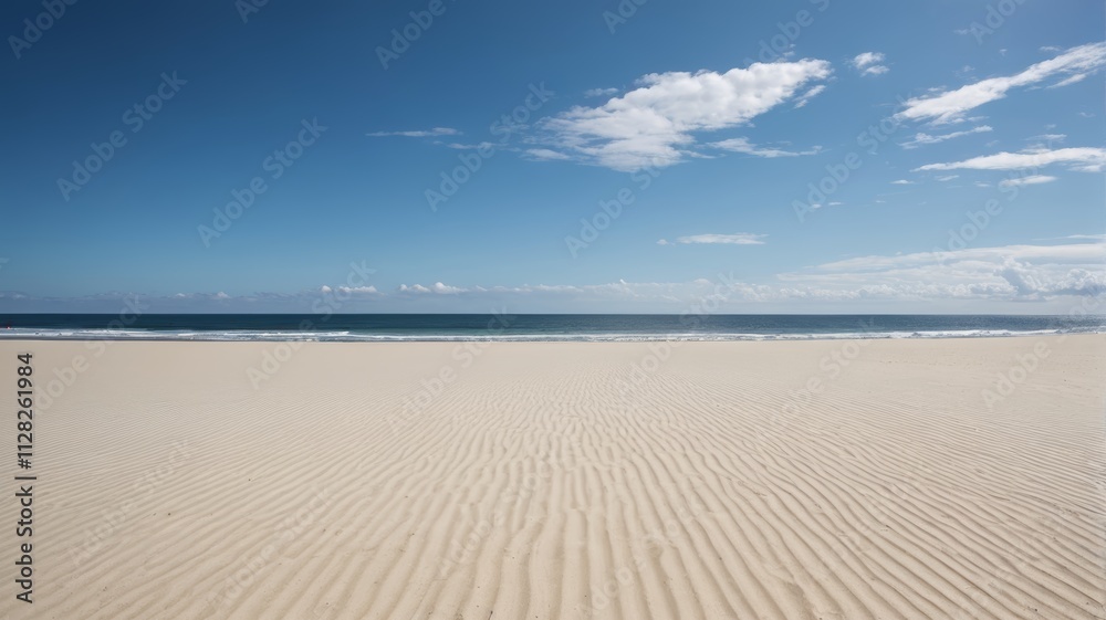 a sandy beach with a blue sky and white clouds a sandy beach with a blue sky and white clouds
