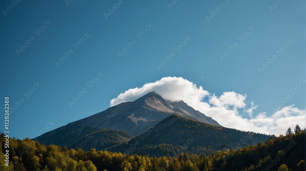a mountain with a cloud a mountain with a cloud