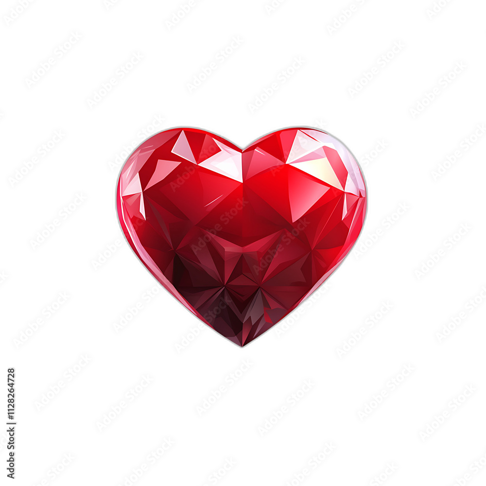 Red Gemstone Heart Low Poly 3D Render Love Romance Valentine s Day Red Gemstone Heart Low Poly 3D Render Love Romance Valentine s Day