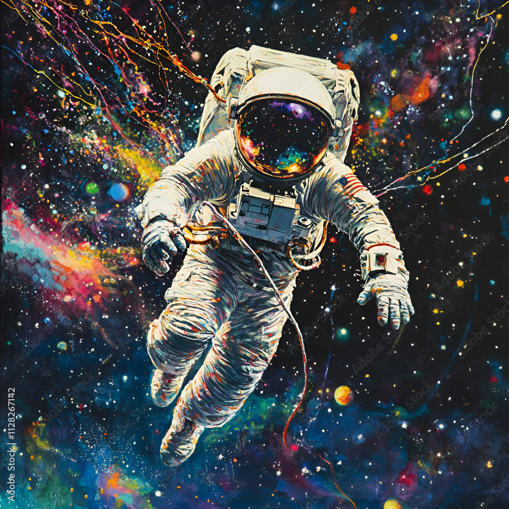 Fototapeta premium astronaut in space, alien in space