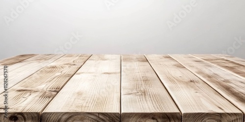 Close-up wooden table top is made light-colored A blank empty