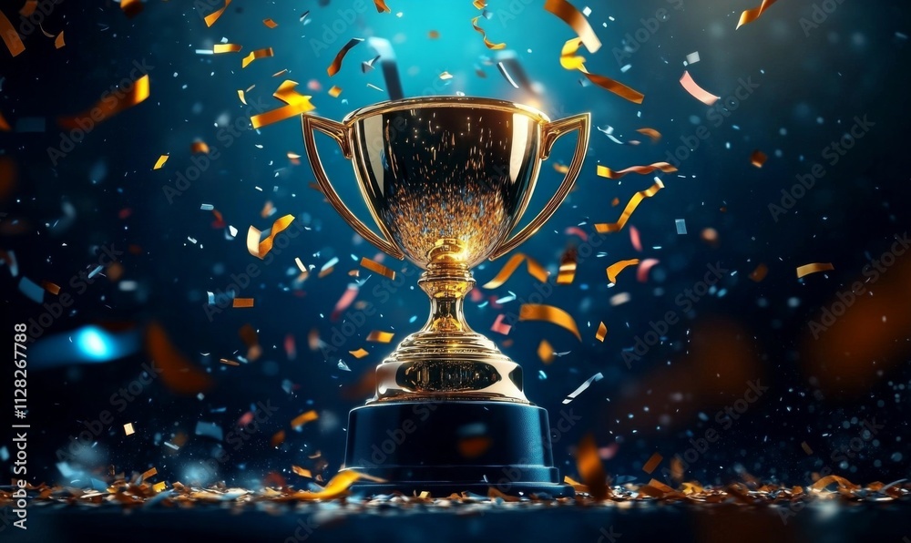 custom made wallpaper toronto digitalGolden trophy blue pedestal is center surrounded by Gold first place winners