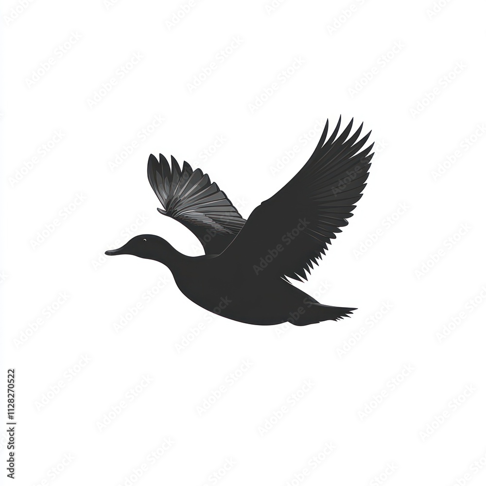 Obraz premium Silhouette of a duck in flight. (2)