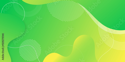 colorful background With proportions and components in fluid. Modern Background with Motion Round Circle Memp Yellow Green Gradient  background for presentation, business report, card, banner, poster.