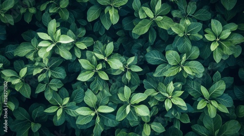 Closeup of green foliage with natural texture