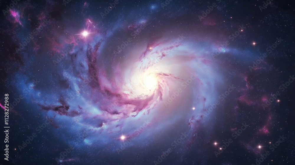Spiral Galaxy, Cosmic Dust, Nebula, Stars, Deep Space, Celestial, Universe, Astronomy, Night Sky, St. Generative Ai.
