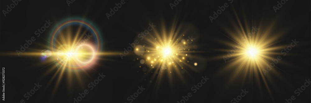 Abstract glowing starburst light with golden rays on dark purple background, creating a soft, radiant, and dynamic effect. Perfect for designs, backdrops, or visual themes. Abstract glowing starburst light with golden rays on dark purple background, creating a soft, radiant, and dynamic effect. Perfect for designs, backdrops, or visual themes.