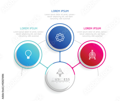 Vector business Presentation Connecting Steps Infographic Template