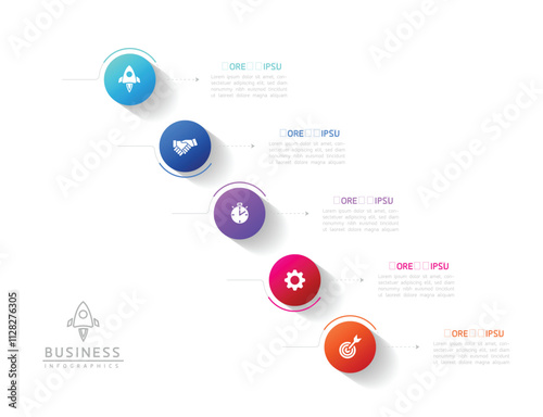 Vector business Presentation Connecting Steps Infographic Template