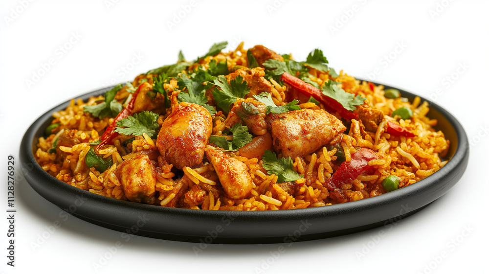 Delicious Chicken Biryani Aromatic Rice, Spices, Chicken, and Veggies. Generative Ai. Delicious Chicken Biryani Aromatic Rice, Spices, Chicken, and Veggies. Generative Ai.
