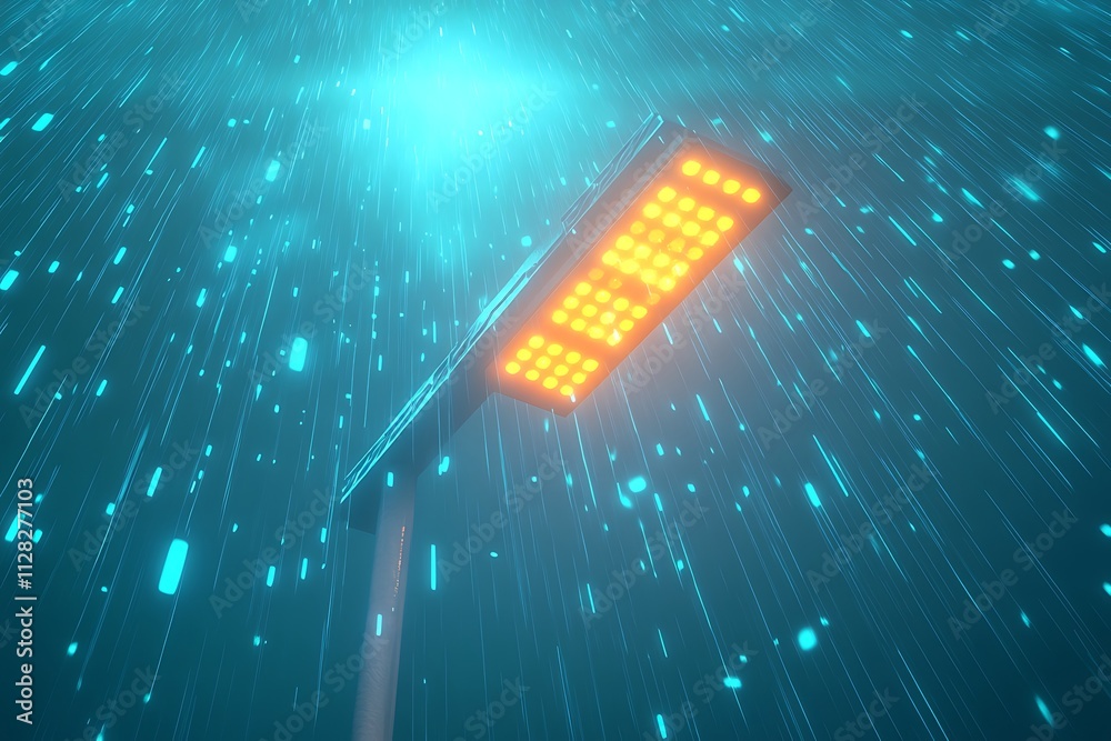 Obraz premium Glowing blue digital starburst illustration, perfect for futuristic technology or underwater space backgrounds