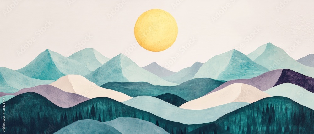 Vibrant Watercolor Mountains at Sunrise: Serene Landscape Art for Home Decor and Nature Lovers Vibrant Watercolor Mountains at Sunrise: Serene Landscape Art for Home Decor and Nature Lovers