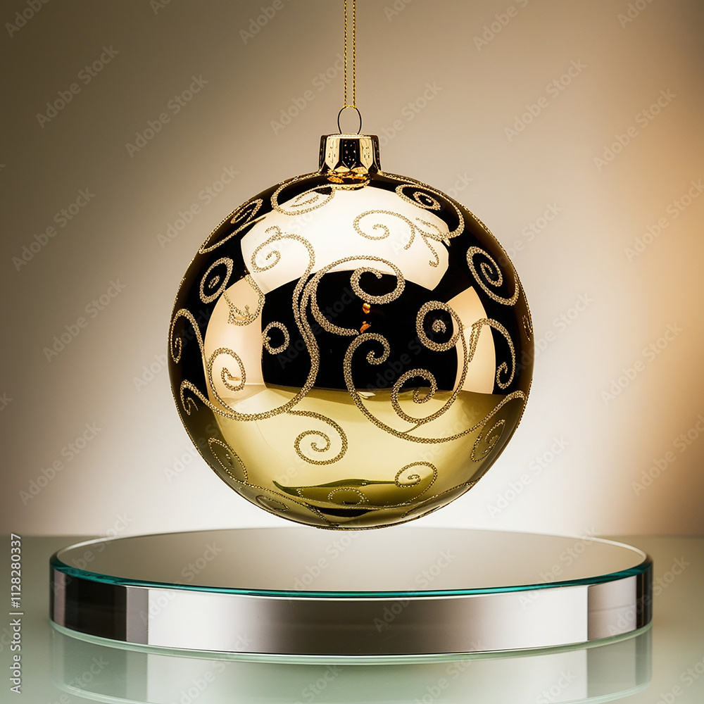 Gold Christmas bauble isolated on a transparent background with a precise cutout effect. Gold Christmas bauble isolated on a transparent background with a precise cutout effect.