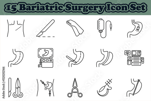 Bariatric Procedure Graphics | Vector Icon Set