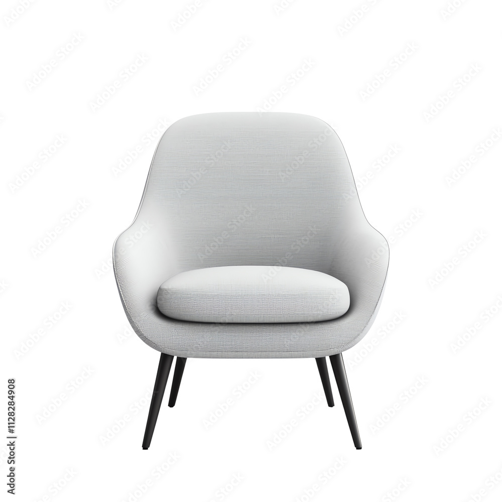 A modern, stylish chair with a soft, textured seat and curved backrest, featuring sleek wooden legs. A modern, stylish chair with a soft, textured seat and curved backrest, featuring sleek wooden legs.