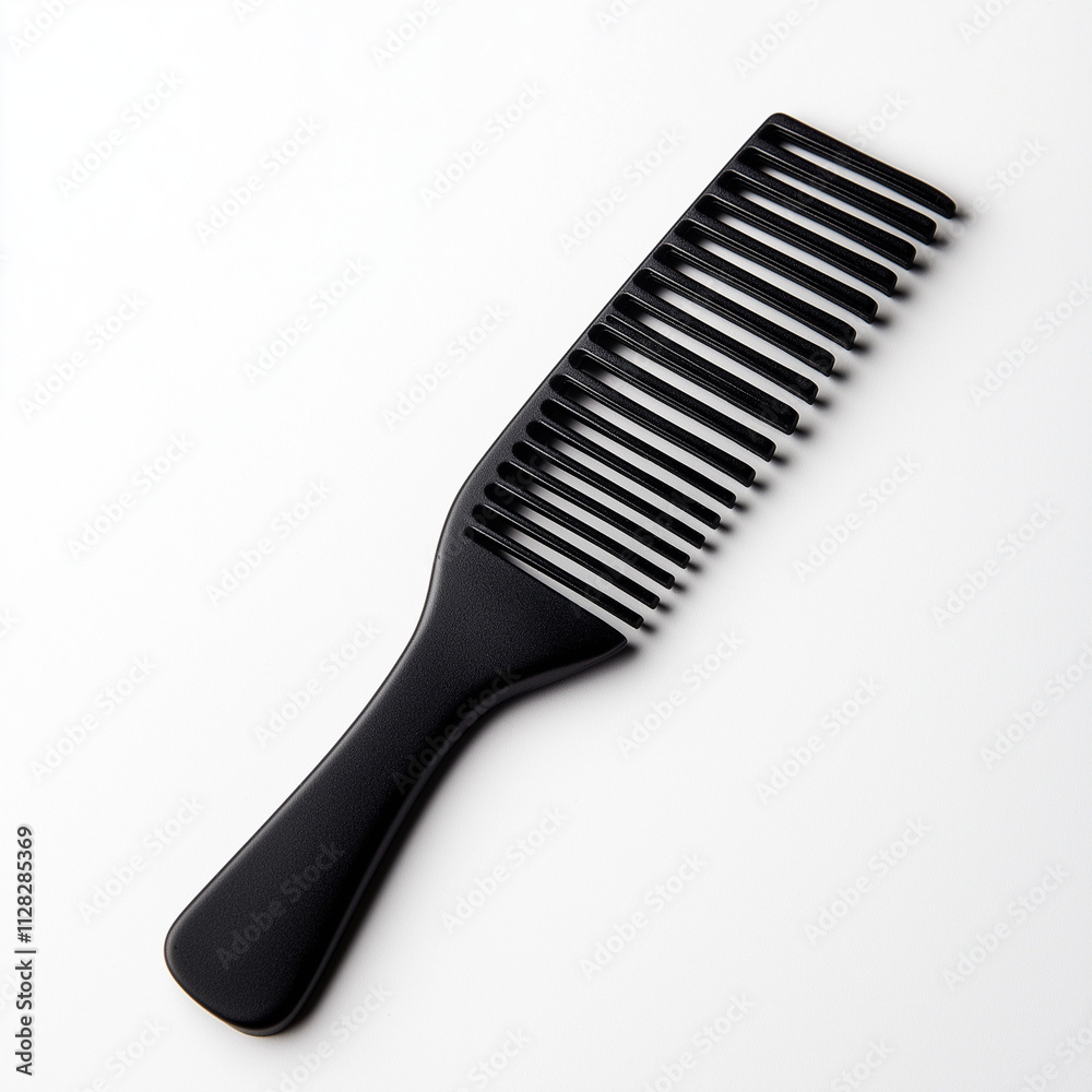 Black Plastic Hair Comb, Wide Teeth, Styling Tool, Hair Care, Salon, Beauty, Smooth, Grooming, Acces. Generative Ai. Black Plastic Hair Comb, Wide Teeth, Styling Tool, Hair Care, Salon, Beauty, Smooth, Grooming, Acces. Generative Ai.