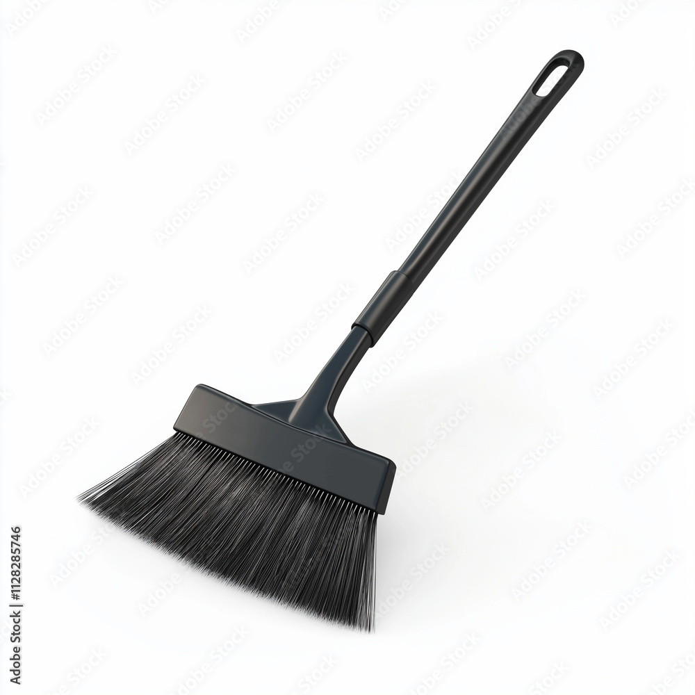 Black Plastic Bristle Broom Cleaning Tool House Cleaning Supplies. Generative Ai. Black Plastic Bristle Broom Cleaning Tool House Cleaning Supplies. Generative Ai.