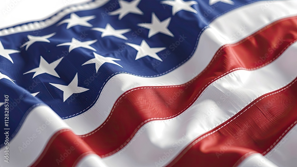Close-up of a Draped American Flag, Emphasizing Texture and Detail Close-up of a Draped American Flag, Emphasizing Texture and Detail