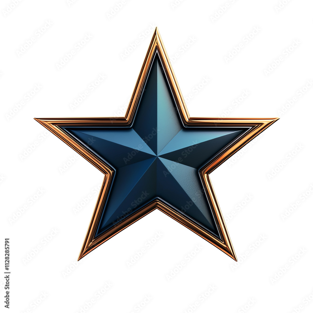 A three-dimensional star with a metallic gold outline and a blue interior, showcasing a polished and angular design. A three-dimensional star with a metallic gold outline and a blue interior, showcasing a polished and angular design.