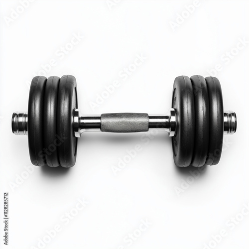 Black Dumbbell Weightlifting Fitness Gym Exercise Workout Strength Training. Generative Ai.