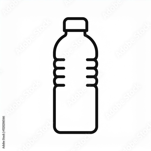 bottle water black linear outline icon symbol logo Generated image