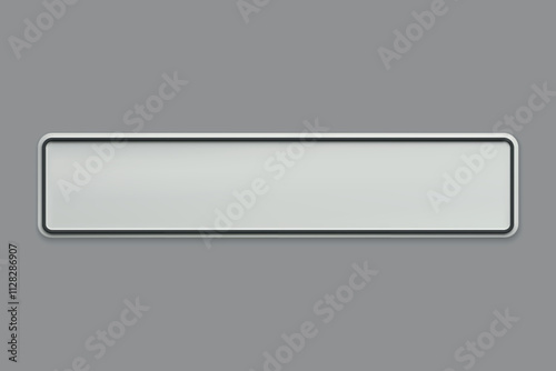 Blank Car number plate. Vehicle registration license template