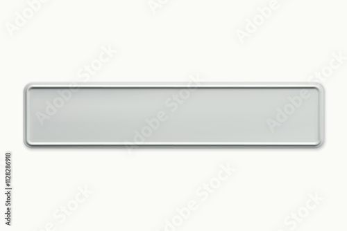Blank Car number plate. Vehicle registration license template