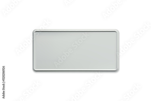 Blank Car number plate. Vehicle registration license template