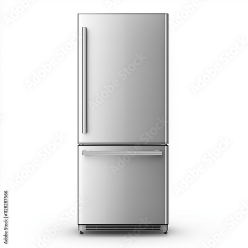 Stainless Steel Refrigerator, Modern Kitchen Appliance, Freezer, Cold Storage. Generative Ai. photo