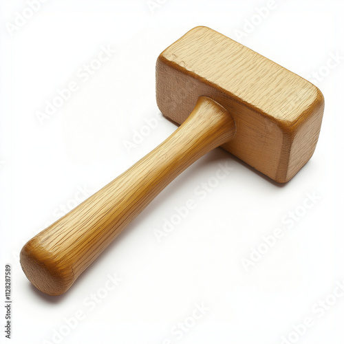 Wooden Mallet Hammer Carpentry Tool Craftsmanship Solid Oak Handle. Generative Ai. photo