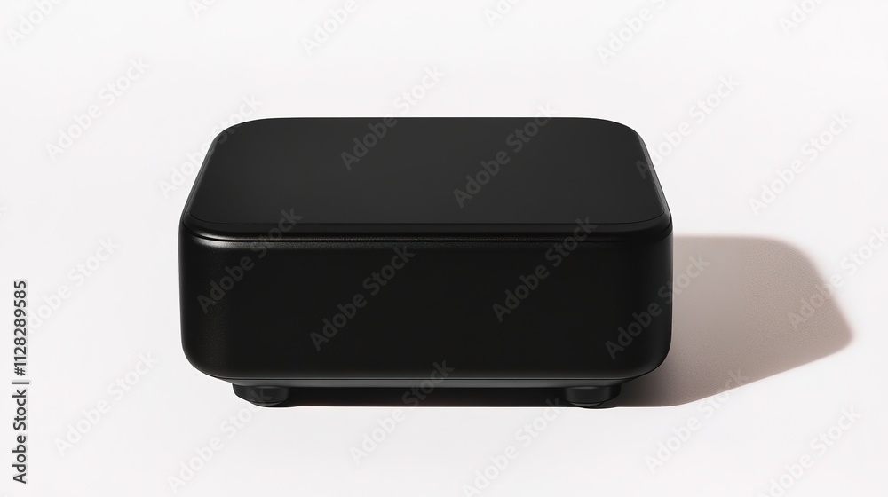 compact digital projector in sleek black design placed on clean white background compact digital projector in sleek black design placed on clean white background