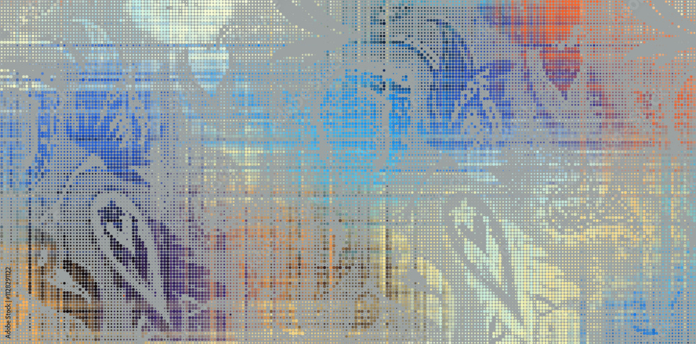 Abstract halftone grunge texture background image. Retro paisley vector background Abstract halftone grunge texture background image. Retro paisley vector background