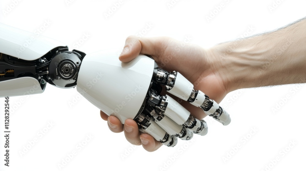 Robotic hand offering a glowing sphere to a human hand Robotic hand offering a glowing sphere to a human hand