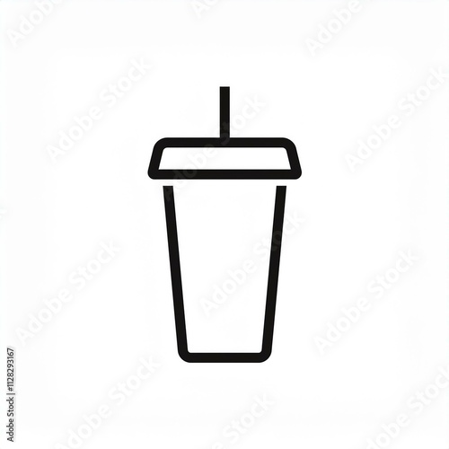 beverage black outline linear icon symbol logo Generated image