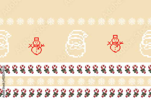 delightful Christmas pixl pattern bursting with festive cheer,Perfect for wrapping paper, cards, or any holiday project.