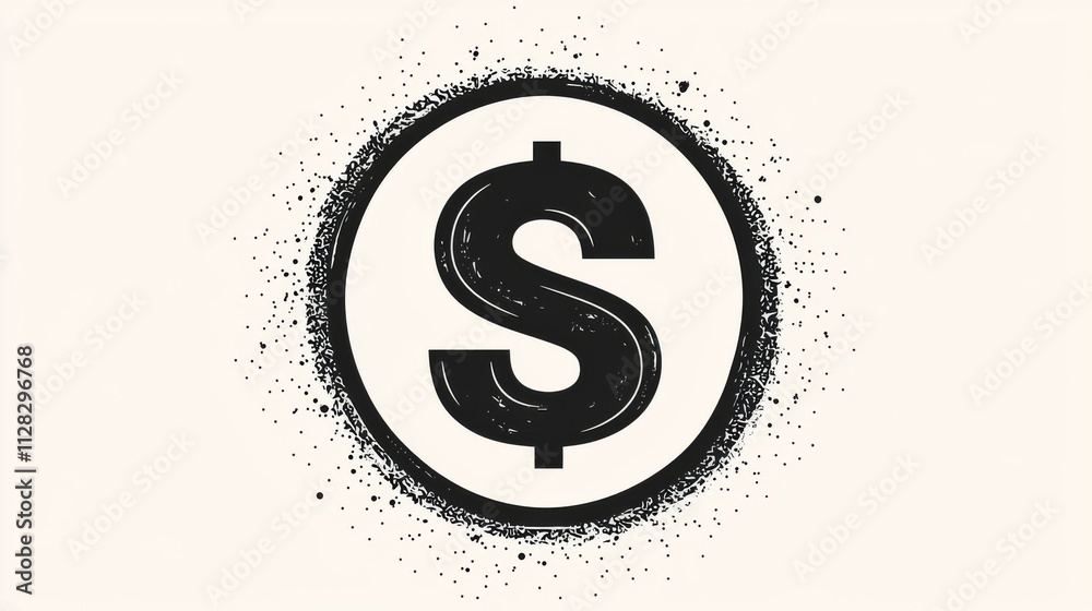 Black dollar symbol on a white background Black dollar symbol on a white background