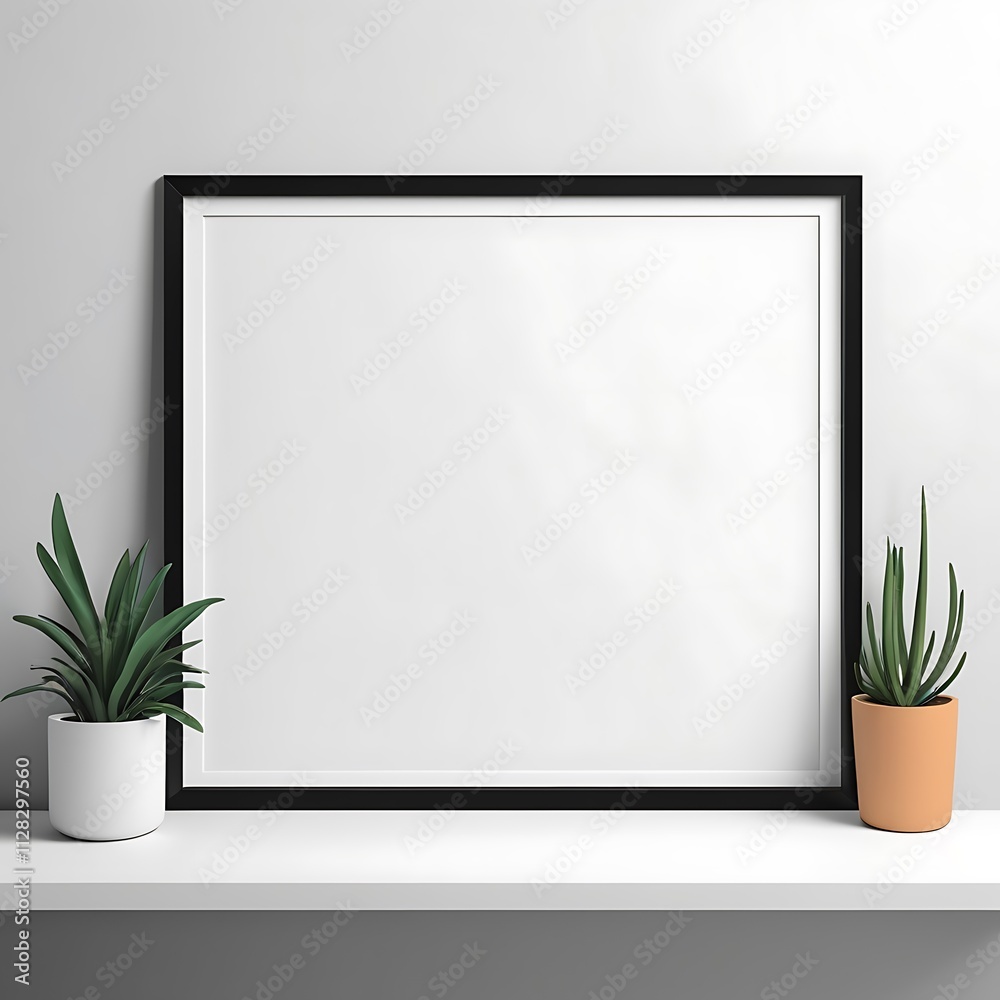 Blank Photo Frame with Minimalist Clear Background for Design Mockup Blank Photo Frame with Minimalist Clear Background for Design Mockup