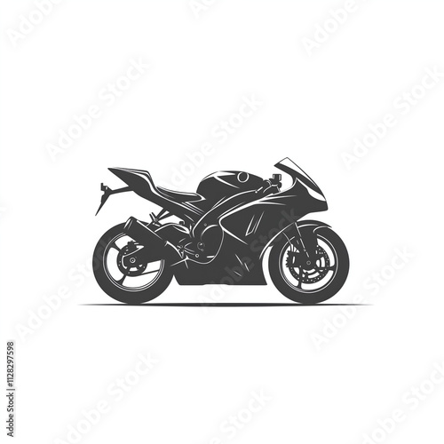  black silhouette of motorcycle on a white background