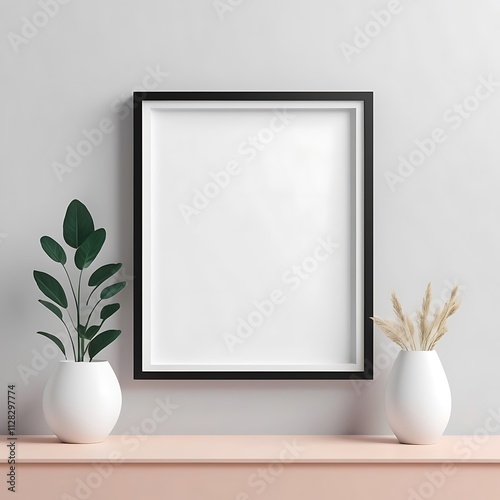 Blank Photo Frame with Minimalist Clear Background for Design Mockup