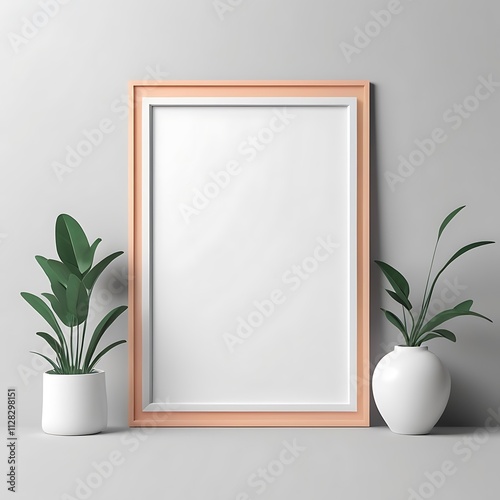 Blank Photo Frame with Minimalist Clear Background for Design Mockup