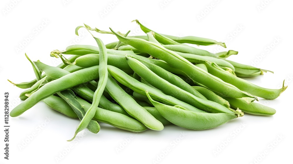 Chopped Field beans isolated in white background Chopped Field beans isolated in white background