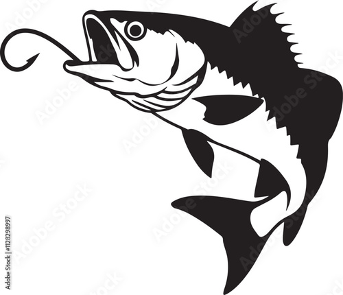 silhouette of a fish, fish Icon silhouette vector style with white background