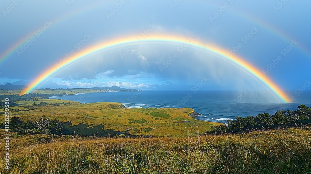 A double rainbow in the countryside A double rainbow in the countryside